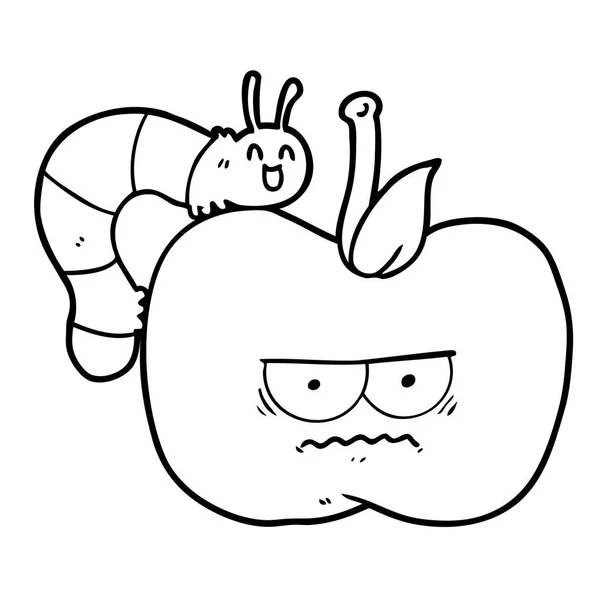 Vector Illustration Cartoon Caterpillar — Stock Vector