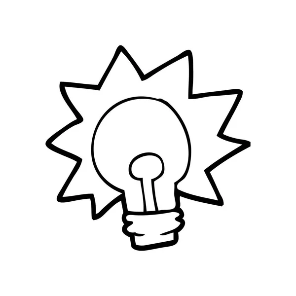 Kreslené Svítící Žárovka — Stockový vektor