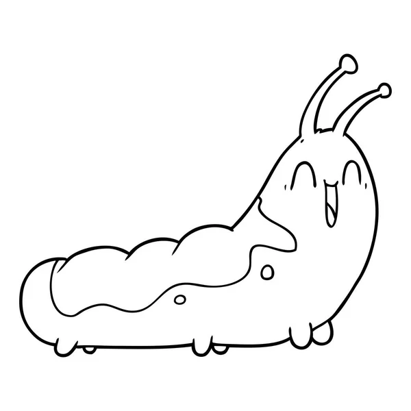Vector Εικονογράφηση Της Caterpillar Αστείο Καρτούν — Διανυσματικό Αρχείο