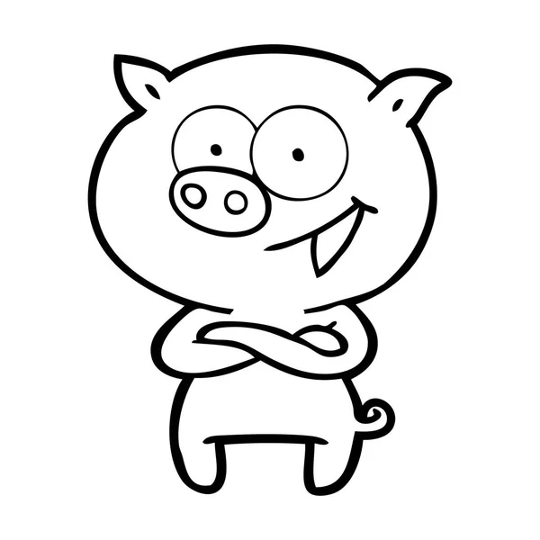Ilustracja Wektora Kreskówkowej Świni — Wektor stockowy