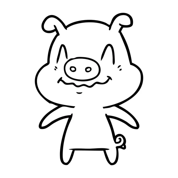 漫画豚のベクトル図 — ストックベクタ