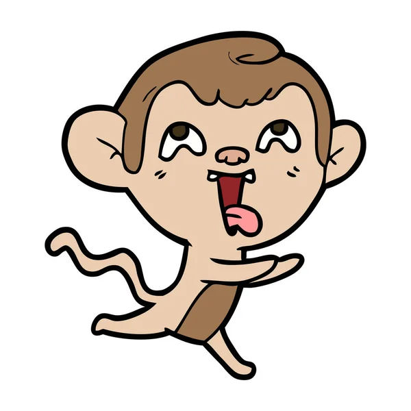 Wektor Ilustracja Kreskówka Crazy Monkey — Wektor stockowy
