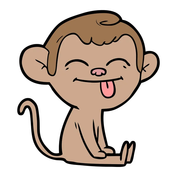 Vtipné Karikatury Opice Sedící — Stockový vektor