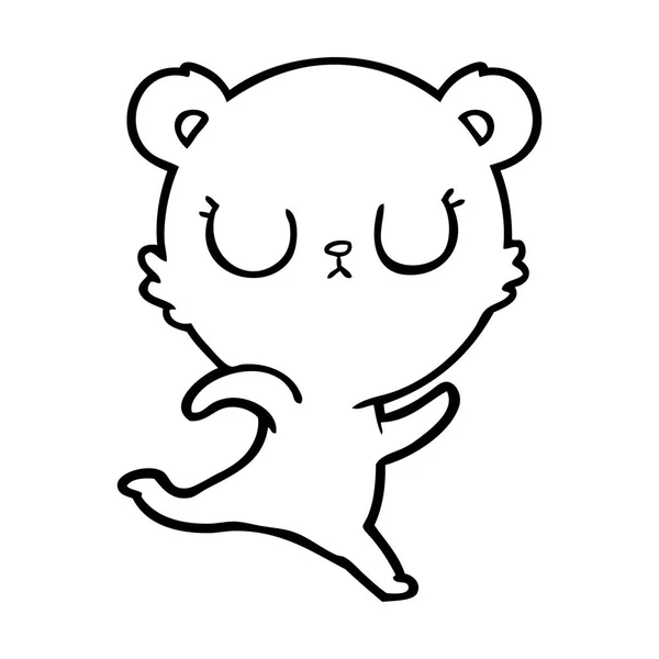 Mírové Kreslený Medvěd Běží — Stockový vektor