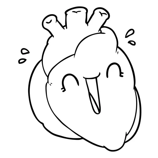 Vektorová Ilustrace Kresleného Srdce — Stockový vektor