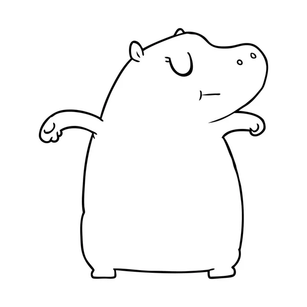 Ilustração Vetorial Desenho Animado Hipopótamo — Vetor de Stock