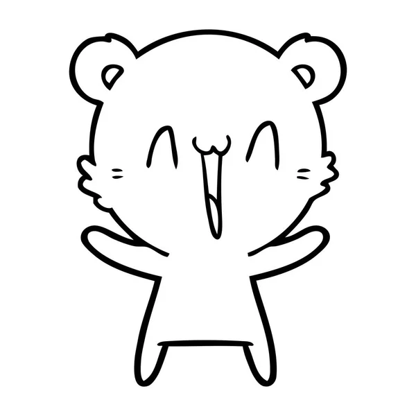 Vector Εικονογράφηση Της Ευτυχισμένη Αρκούδα Κινούμενα Σχέδια — Διανυσματικό Αρχείο