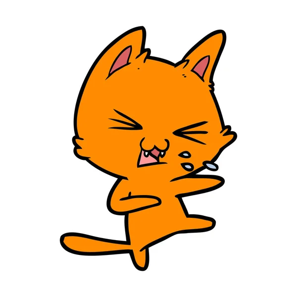 Εικονογράφηση Διάνυσμα Καρτούν Γάτα Σφύριγμα — Διανυσματικό Αρχείο