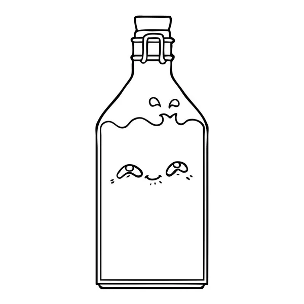 Cartone Animato Vecchia Bottiglia Latte — Vettoriale Stock