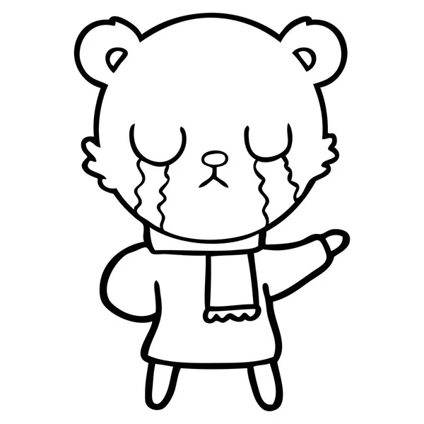 Gråtande Isbjörn Tecknad — Stock vektor