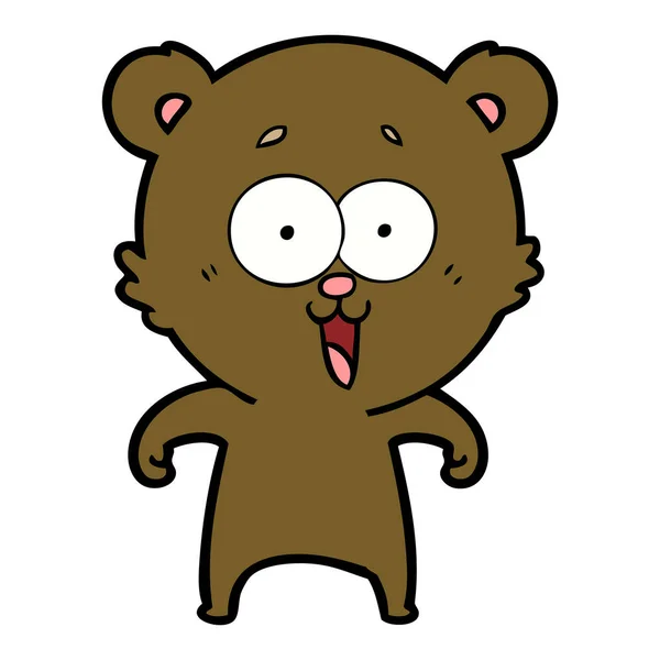 Caricatura Oso Peluche Riendo — Vector de stock