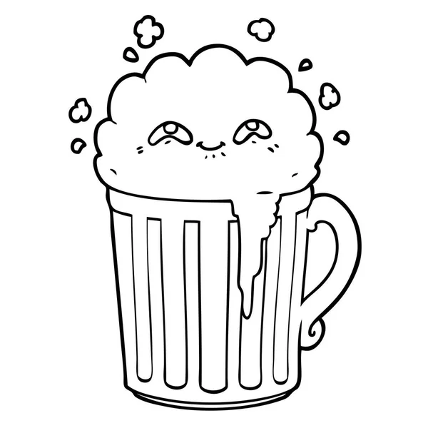 Щасливий Мультяшний Кухоль Пива — стоковий вектор
