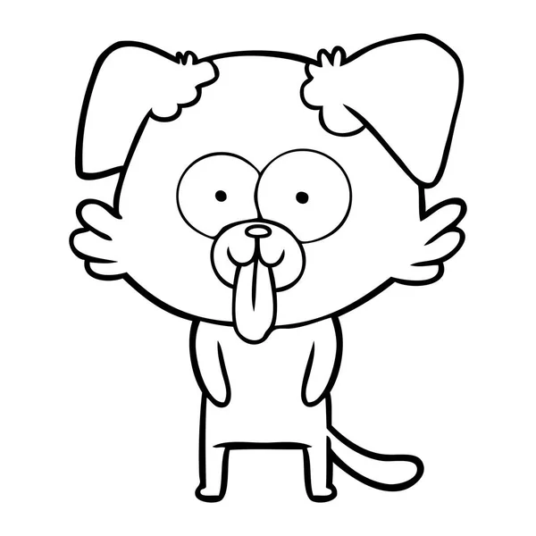 Perro Dibujos Animados Con Lengua Sobresaliendo — Archivo Imágenes Vectoriales