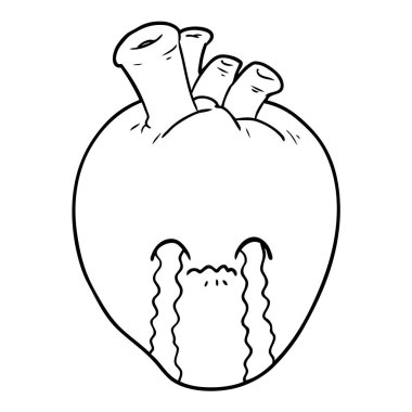Karikatür kalp çiziminin vektör çizimi