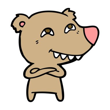 Diş gösterilen çizgi film ayı