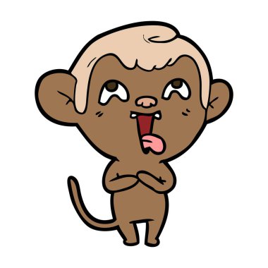 deli karikatür maymun vektör çizim