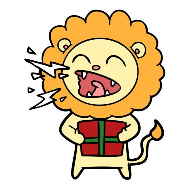 kükreyen aslan hediye ile çizgi film