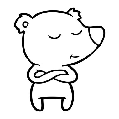 mutlu karikatür ayı vektör çizim