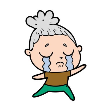 vektör çizim karikatür ağlayan kadın