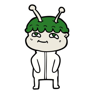 vektör çizim karikatür uzay adamı