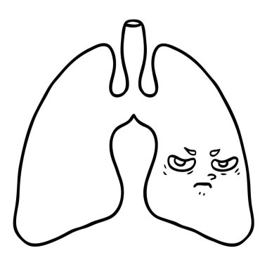 vektör çizim karikatür akciğer