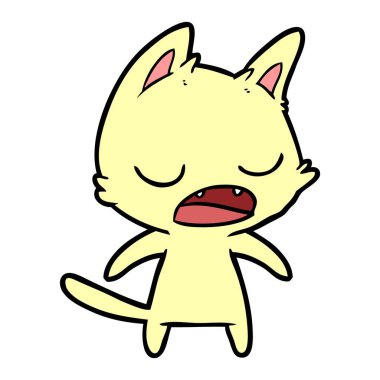 kedi karikatür konuşma vektör çizim