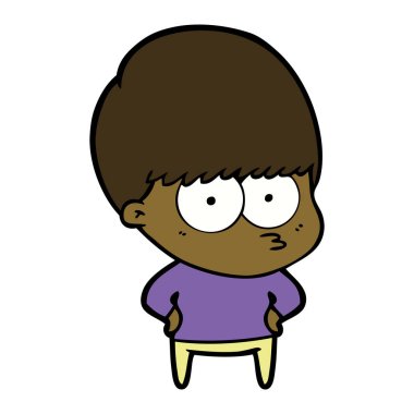 Çizgi film çocuğunun vektör çizimi