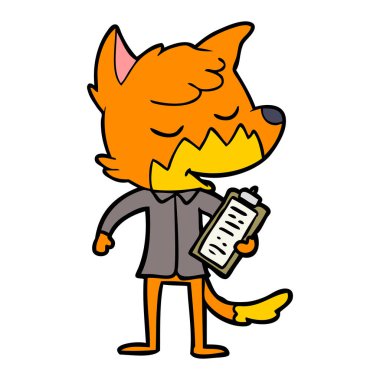 vektör çizim dostu karikatür Fox