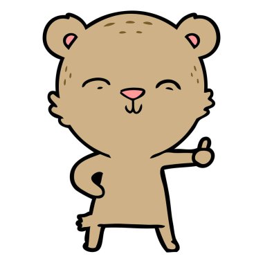 mutlu karikatür ayı vektör çizim