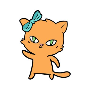 Çizgi film kedisinin vektör çizimi