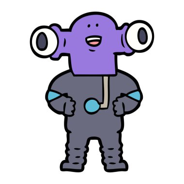 Dostu karikatür uzaylı vektör çizim