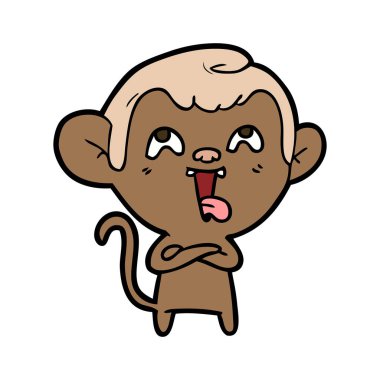 deli karikatür maymun vektör çizim