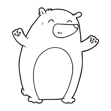 mutlu karikatür ayı vektör çizim