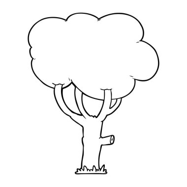 Çizgi film ağacının vektör çizimi