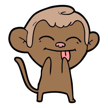 Komik karikatür maymun vektör çizim