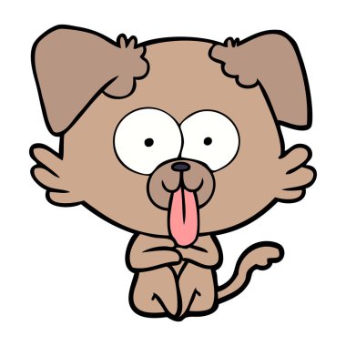 yapışkanlık dışarı dil ile karikatür köpek