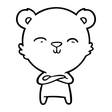 mutlu karikatür kutup ayısı