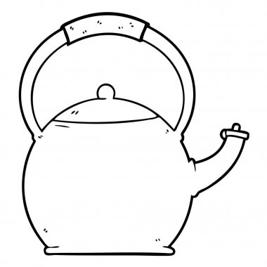 Çizgi film çaydanlığının vektör çizimi