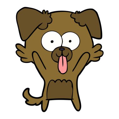 yapışkanlık dışarı dil ile karikatür köpek