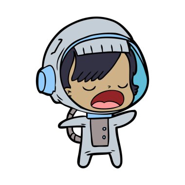 astronot konuşuyor karikatür vektör çizim