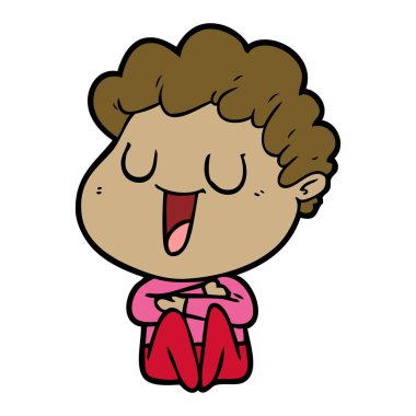 vektör çizim karikatür adam gülen