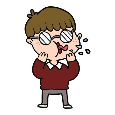 çizgi film çocuk gözlük takıyor