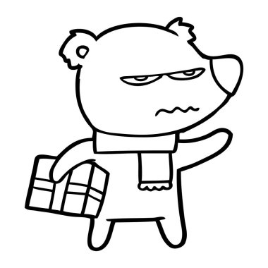 kızgın ayı karikatür vektör çizim