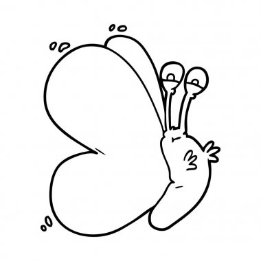 Komik karikatür kelebek vektör çizim