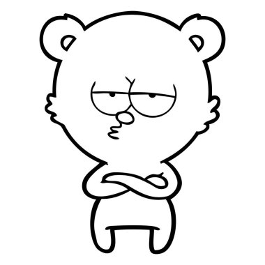 vektör çizim sıkılmış ayı çizgi film