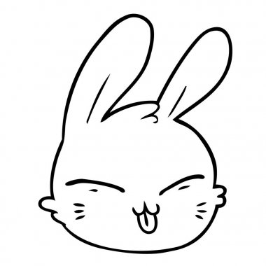 vektör çizim karikatür tavşan yüzü