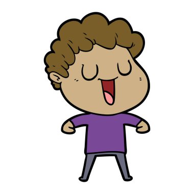 vektör çizim karikatür adam gülen