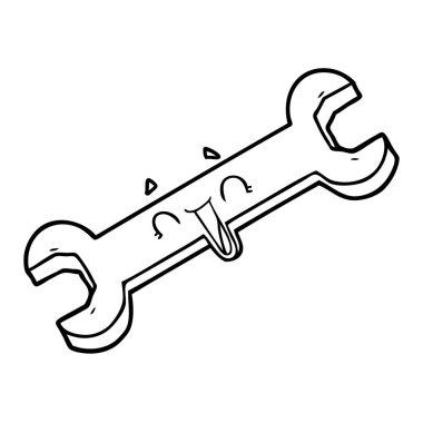 vektör çizim karikatür somun anahtarı