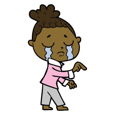 çizgi film ağlayan kadın işaret