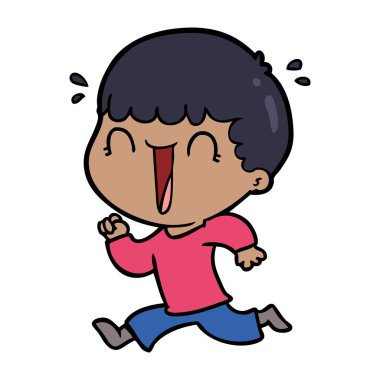 vektör çizim karikatür adam gülen